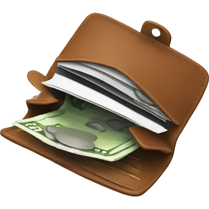 Empty wallet with fly flying out emoji