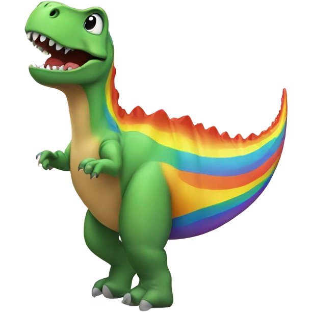 Dino dancing on a rainbow  emoji