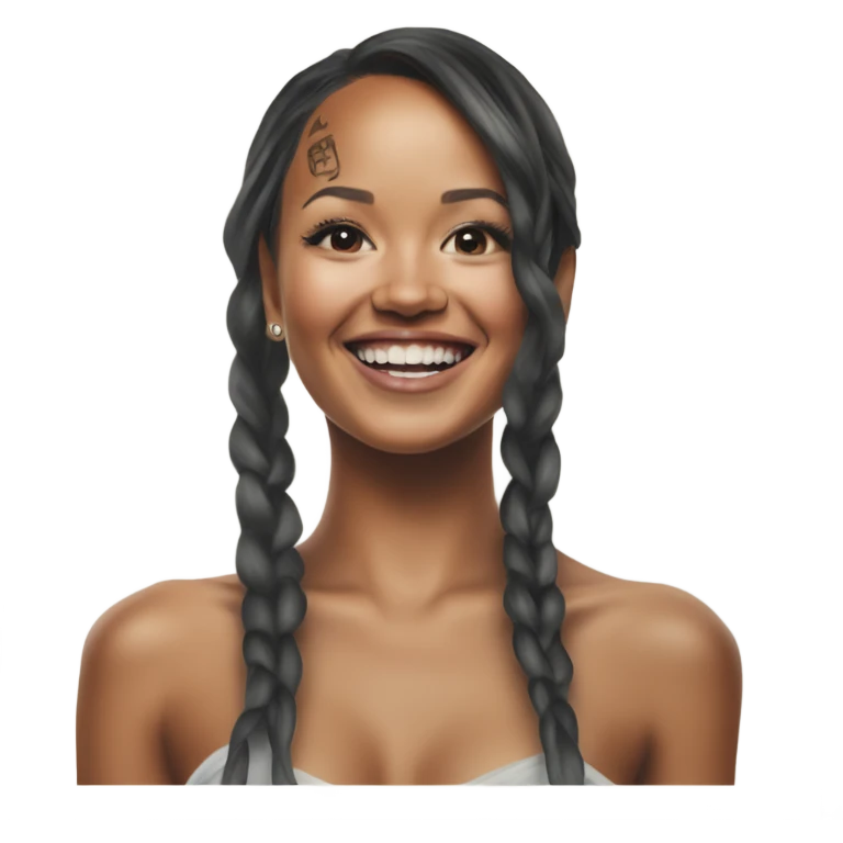 3d Hyper Realistic tattoo Karrueche Tran photo  emoji