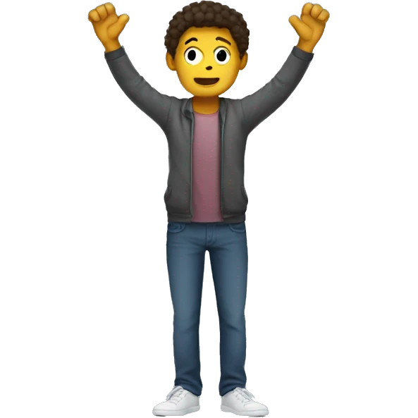 Person standing with arms up  because theyre confused emoji