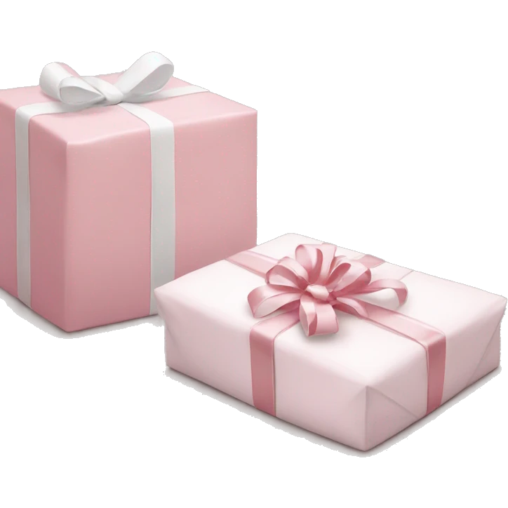 Light pink Christmas gifts under a white Christmas tree  emoji
