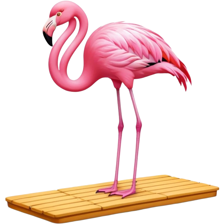 Flamingo on a pontoon emoji