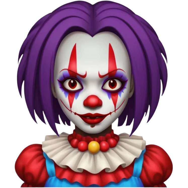 palhacinha sangrenta assassina pele negra de cabelo liso emoji