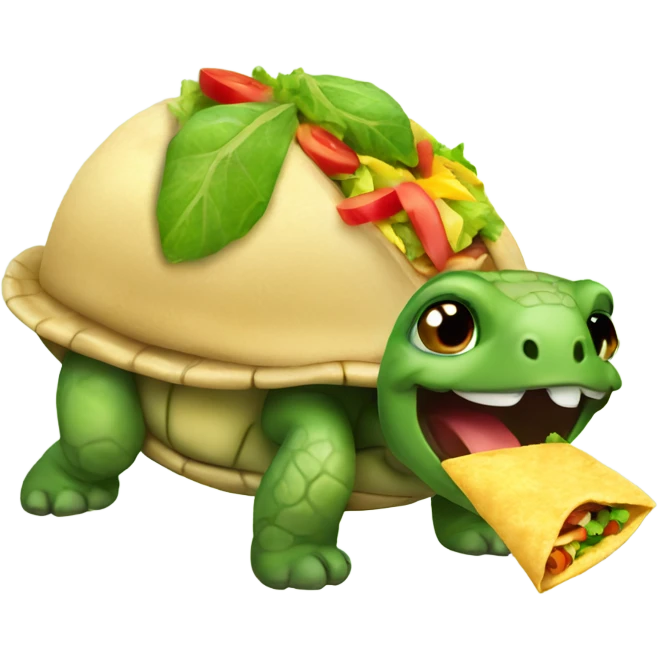 turtle eating taco emoji