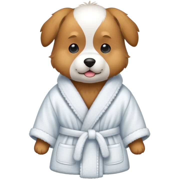 Dog wearing bath clothes  emoji