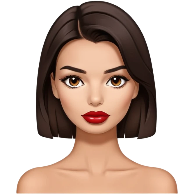 Glamorous model with dark hair and full lips, Emily Ratajkowski portrait emoji