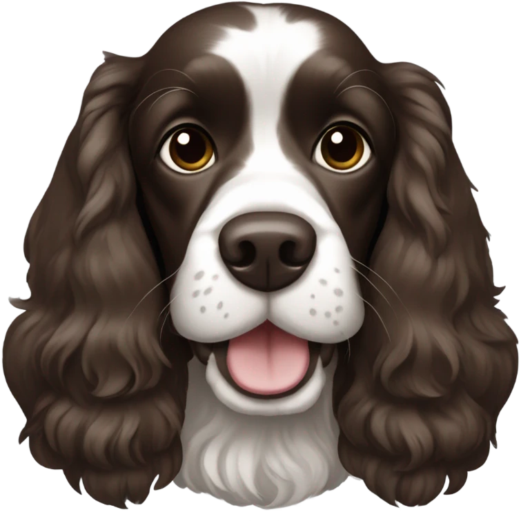 Cocker spaniel dark brown monochrome  emoji