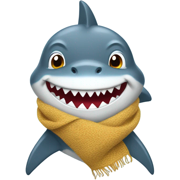 shark wearing a scarf emoji
