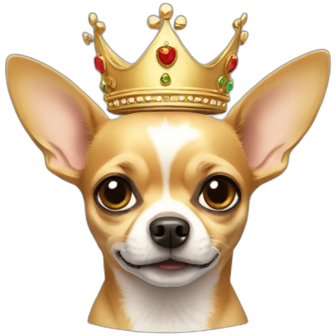 Chihuahua with a crown on his head emoji
