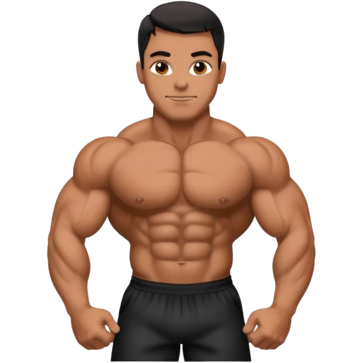 bodybuilder wearing black emoji