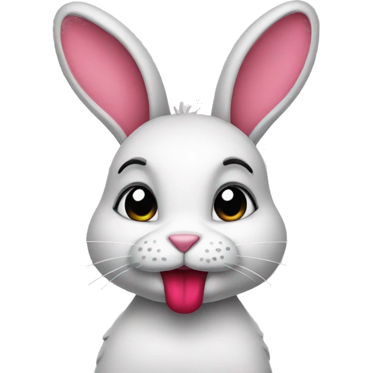 bunny with lipstick on emoji