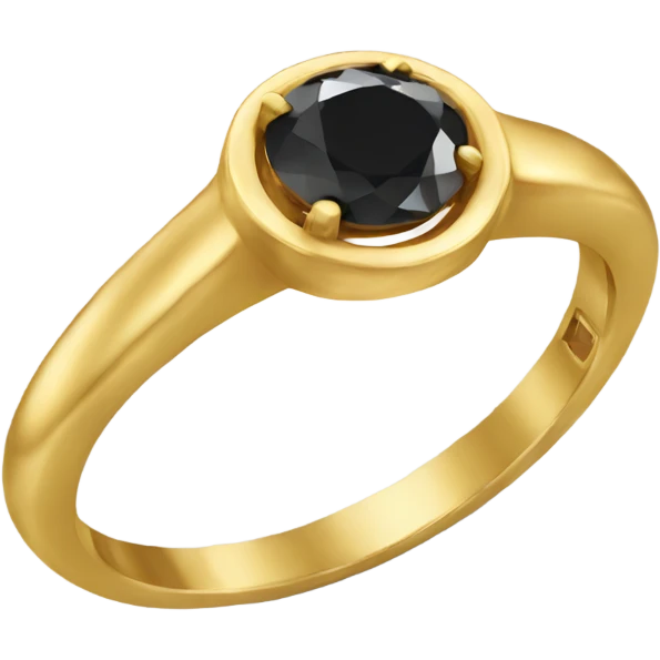 gold ring with black diamond emoji