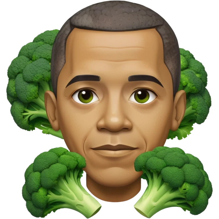 Obama made of broccoli emoji