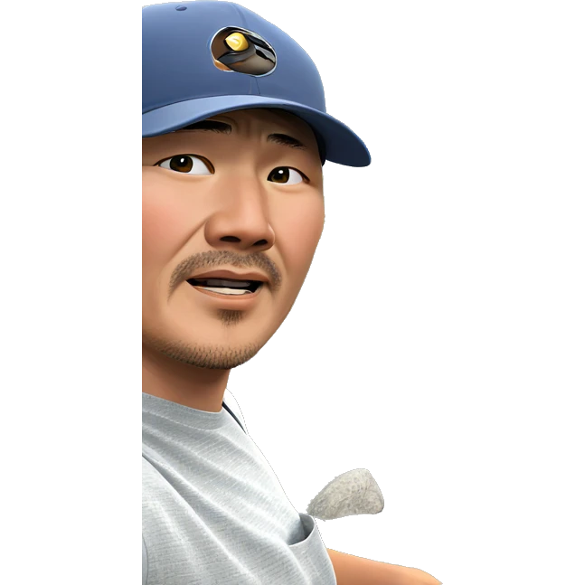 casual boy outdoors with hat emoji