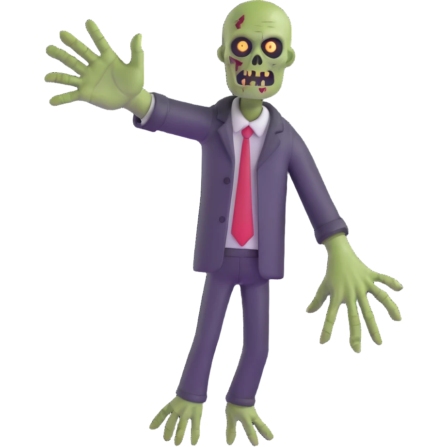 zombie with one hand reaching up emoji