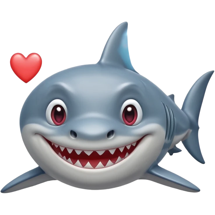 одна акула улыбается и заместь ее глаз сердечьа на ее галаха не глаза а сердечко! и акула как бы. смотрит на меня emoji
