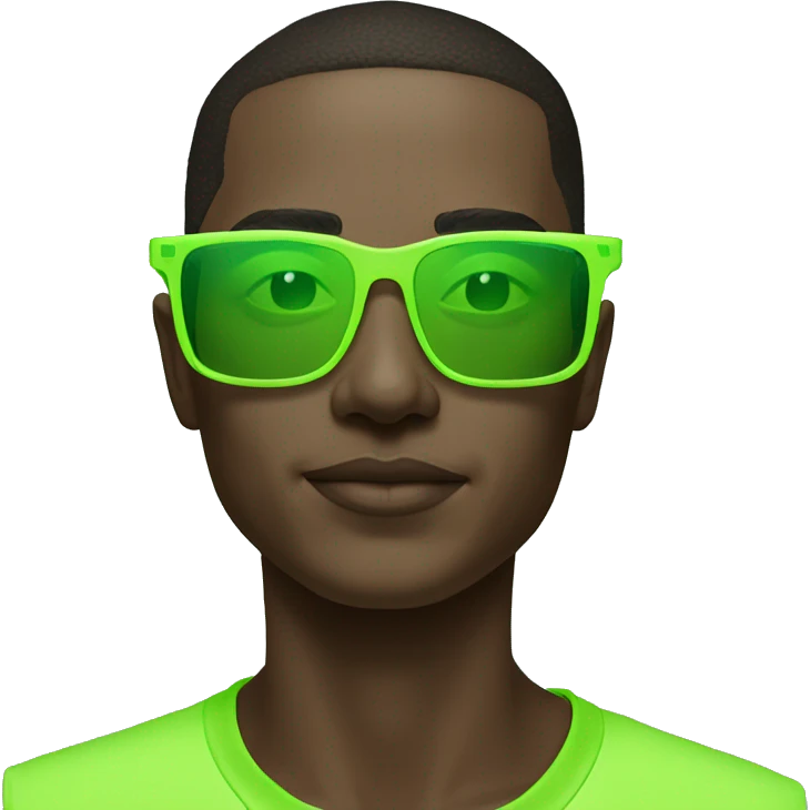 Green Neon-colored sunglasses with slim rectangle frames emoji
