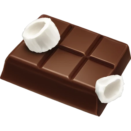 chocolate bar with coconut emoji