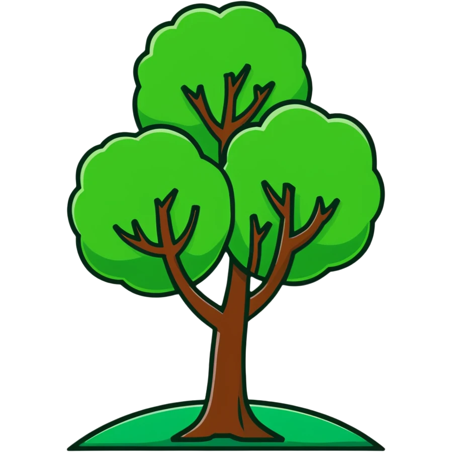 green tree with brown trunk emoji
