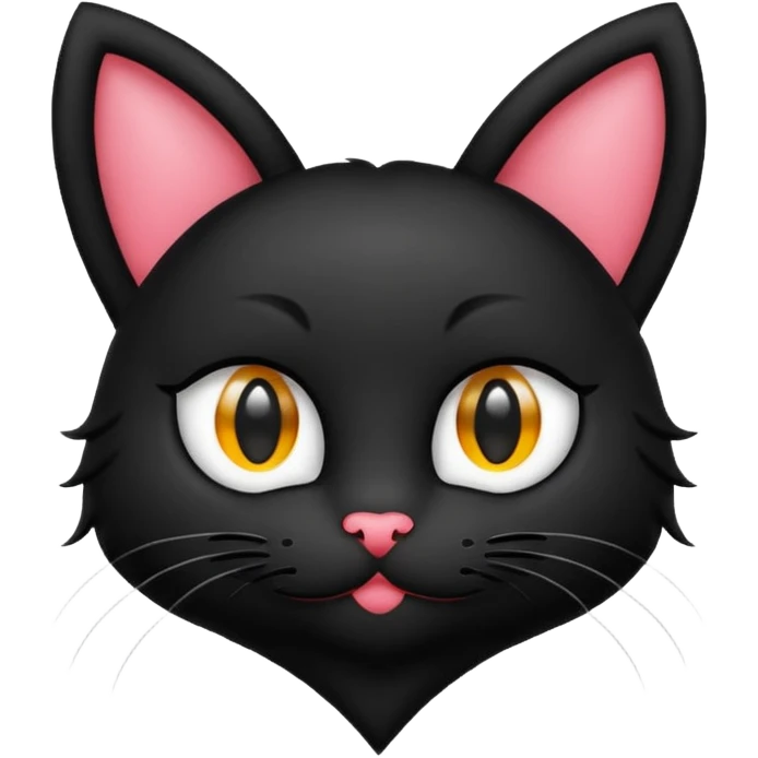 heart black cat ears emoji