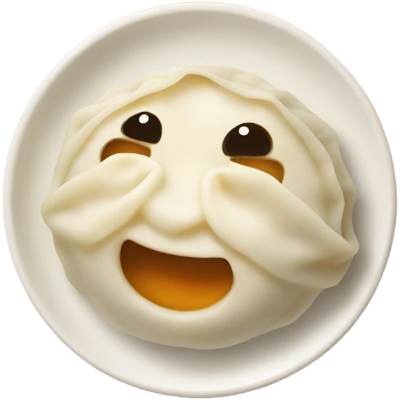 Soup dumpling with face emoji