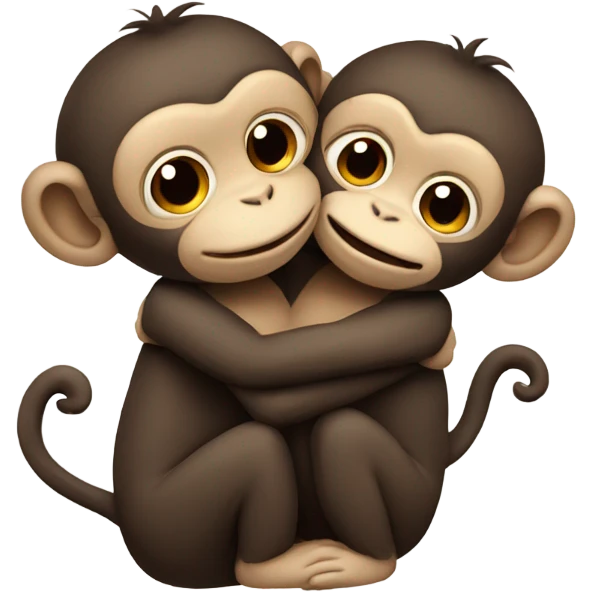 monkeys-hug-each-other emoji