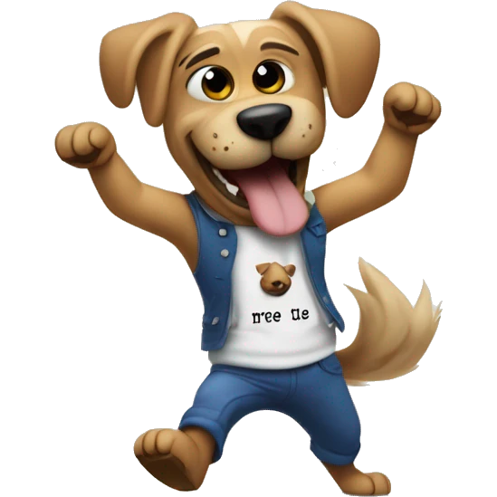 perro bailando con una frase que diga bienvenidos tiesos  emoji