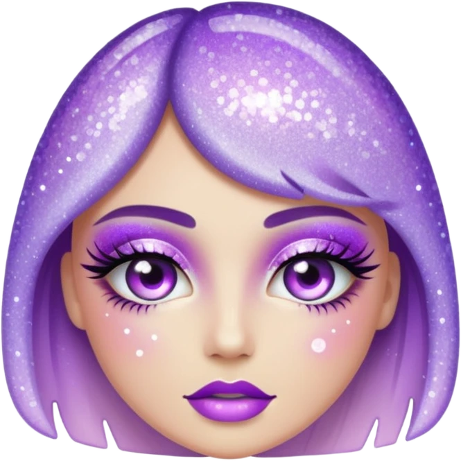 lilac gradient glitter cosmetics emoji