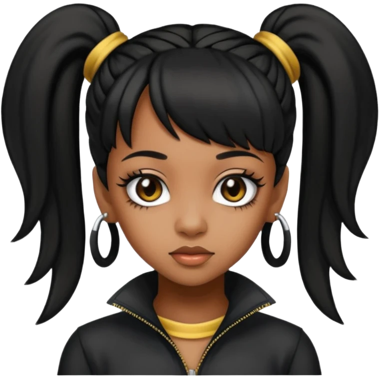 Lisa Left Eye Lopes with black ponytail hair  emoji