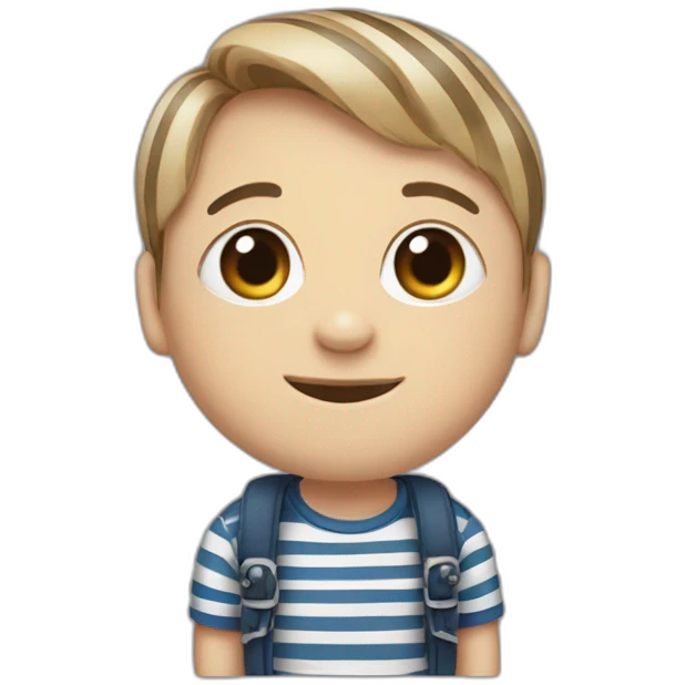 Pugsley adams with striped T-shirt emoji