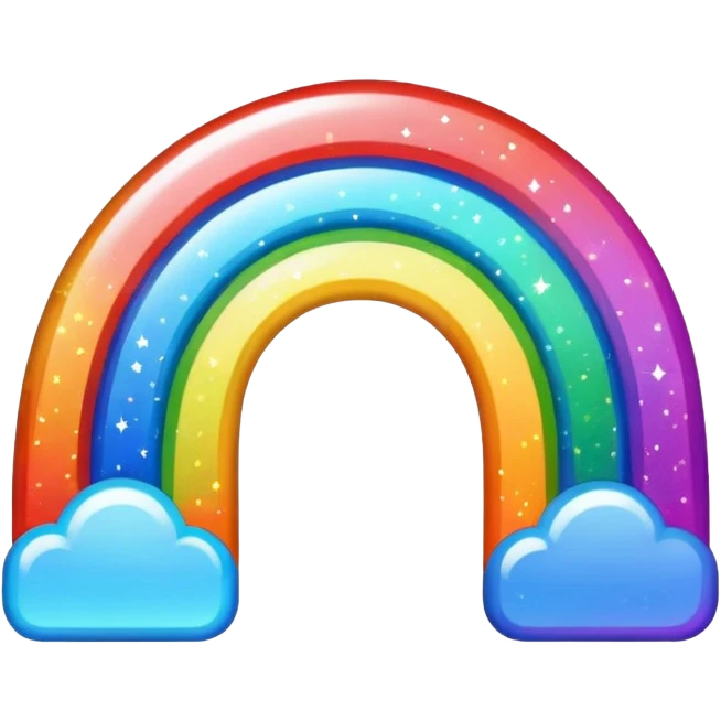 A sparkly rainbiw emoji