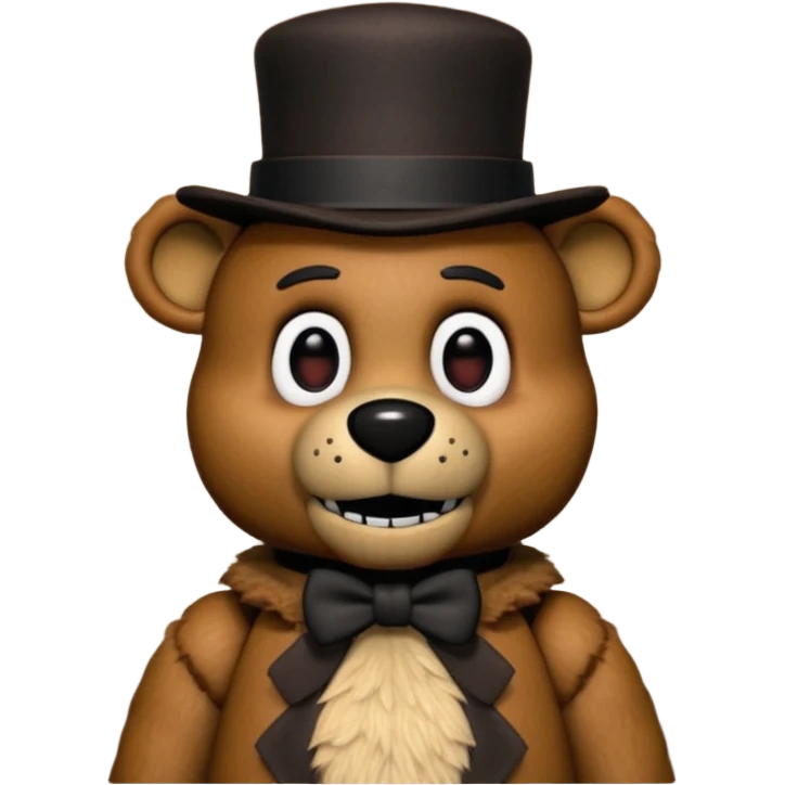 Freddy Fazbear with black and tiny hat from Five Nights At Freddy's Movie emoji