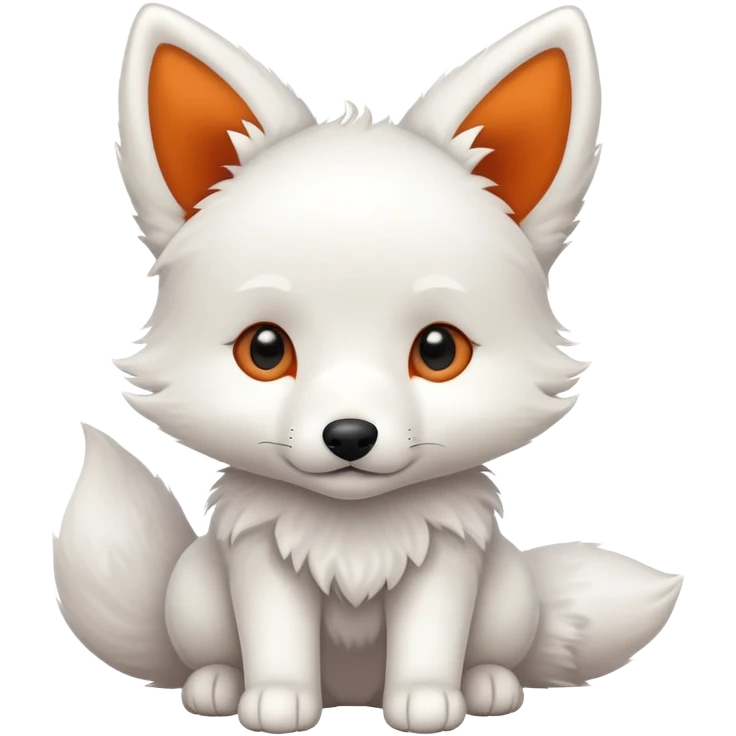 White puppy fox full body emoji