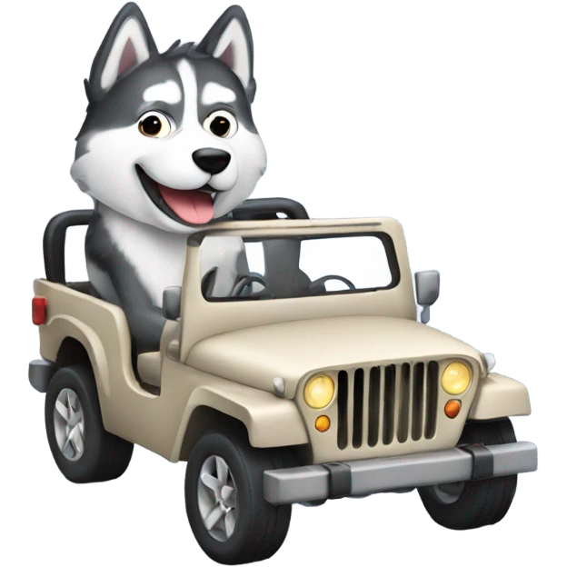 Husky in a jeep  emoji