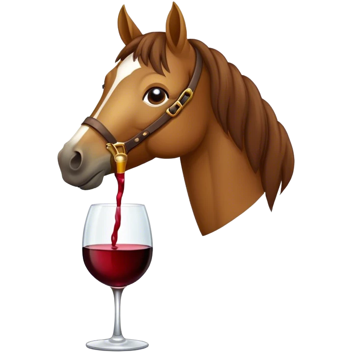 Horse drinking wine emoji