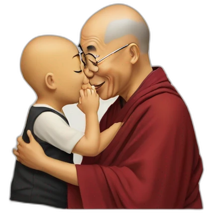 Dalai lama kiss child emoji