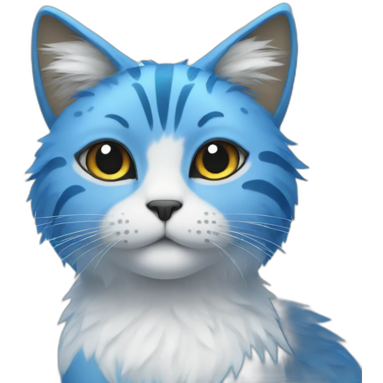 A blue winged cat with fur dotted with glitter emoji