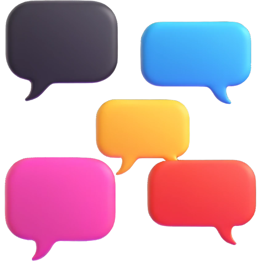 Q&A speech bubbles, question and answer emoji