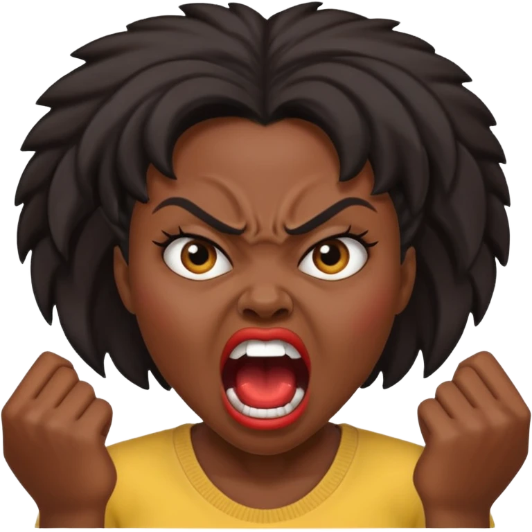 angry shouting black woman emoji