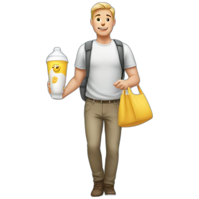White Dad leaving family to get milk without kid emoji
