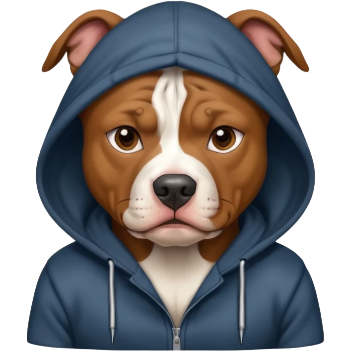 Gangster pit bull  in hoodie  emoji
