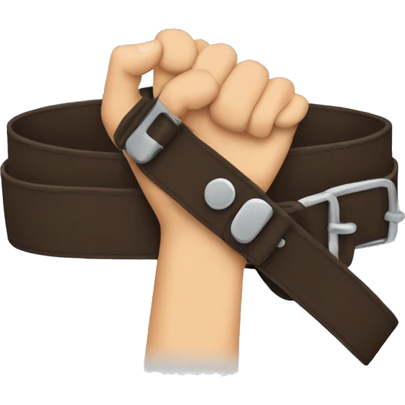hand holding belt emoji