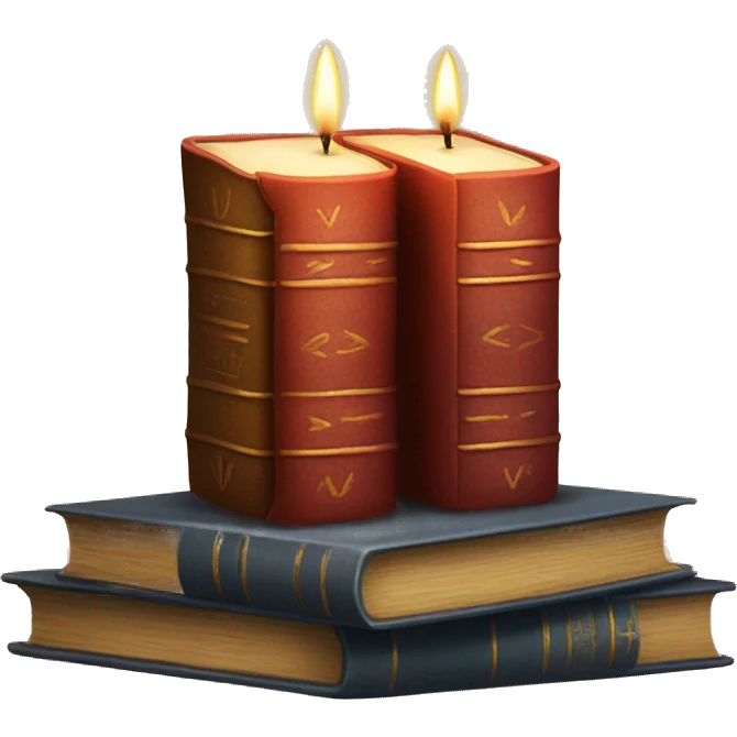 Books and candles emoji