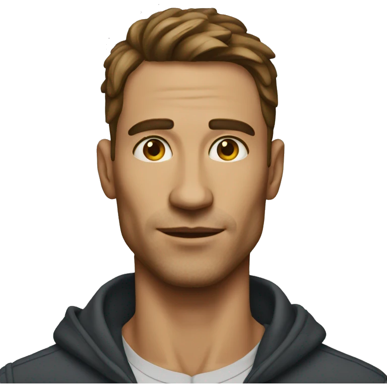 Man with extremely defined jawline emoji