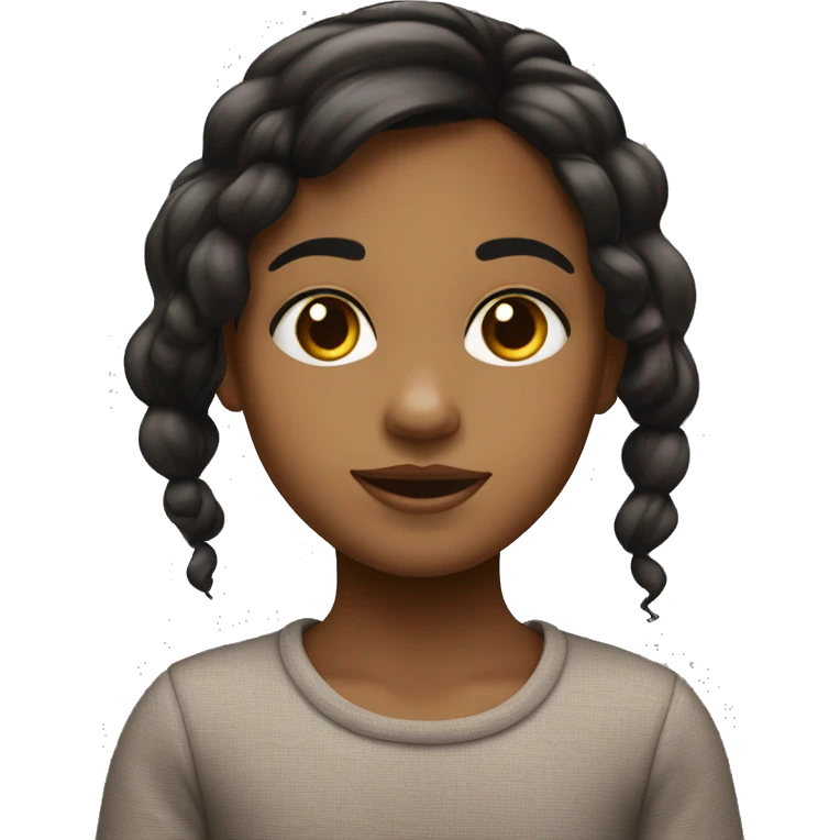 niña con ojos cafes y pelo negro largo y liso  emoji