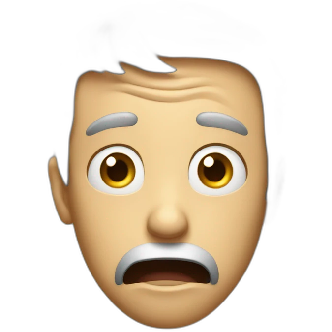 shocked man, looking upward with a shocked face emoji