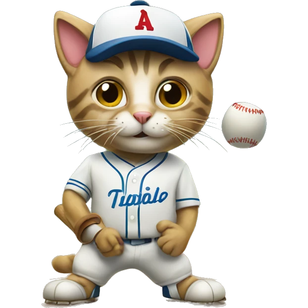 cat playing baseball emoji