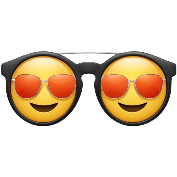 A pair of sunglasses with a smile, reflecting the summer fun. emoji