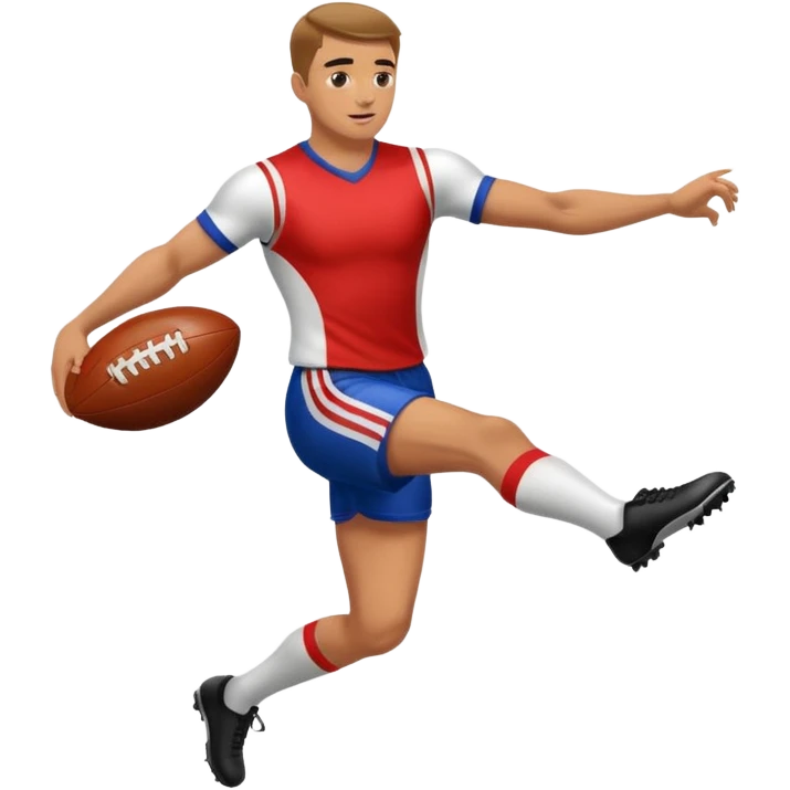 Man kicking afl ball emoji