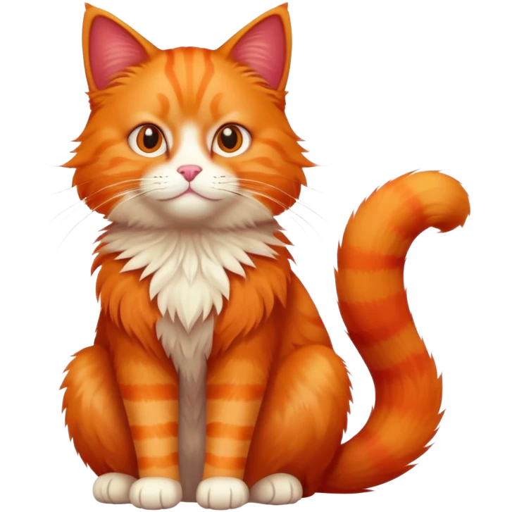 red cat sitting full body emoji